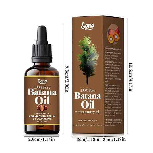 Batana Rosemary Mint Scalp Hair Strengthening Oil Biotin Essential Oils Nourishing Treatment Split End Dry For All Type HairCare