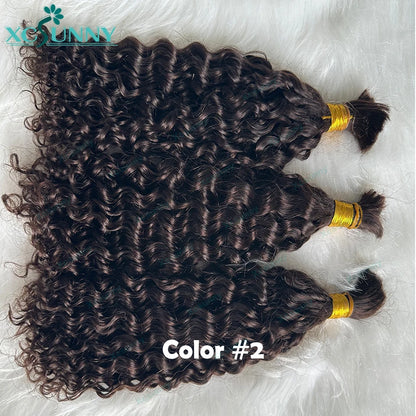 Bulk Human Hair No Weft For Braiding Curly Deep Wave Full Ends Extensions 3pcs/5pcs Bulk Hair Bundles Wholesale For Boho Braids