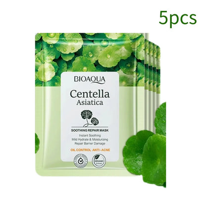 BIOAOUA Probiotics Face Mask Centella Asiatica, Aloe Vera & Vitamin C - Hydrating, Soothing, Brightening & Repairing Facial care