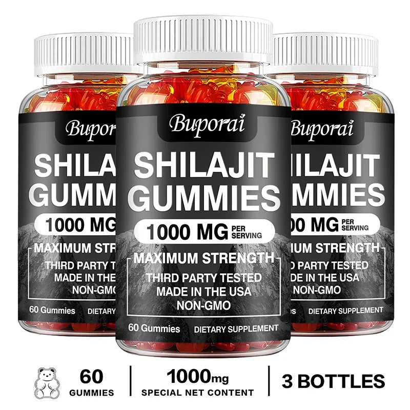 Shilajit Gummies - Energy Level, Memory and Focus Support Relieve Stress Overall Health