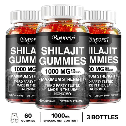 Shilajit Gummies - Energy Level, Memory and Focus Support Relieve Stress Overall Health