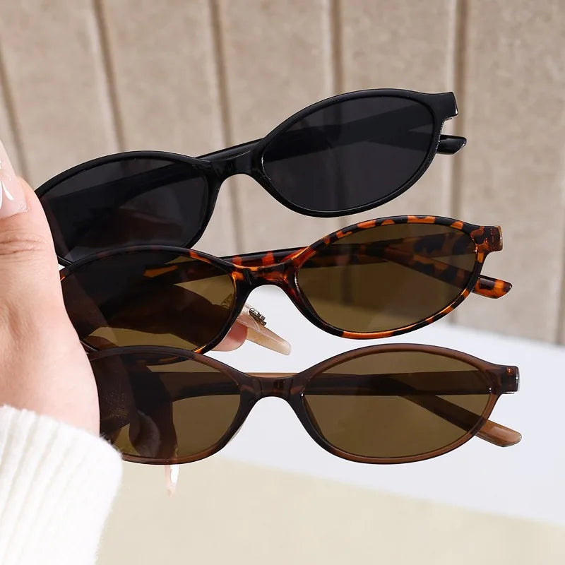 Очки New Women's Leopard Brown Sunglasses Fashion Brand Small Frame Sun Glasses Ladies Retro Oval Eyewear Shade Oculus De Sol