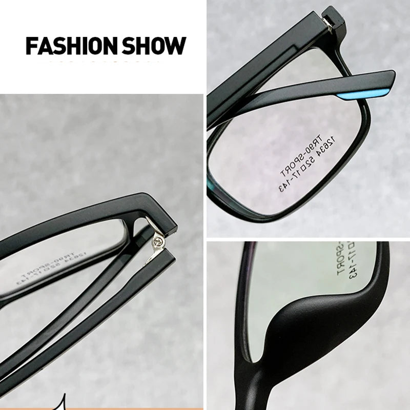 Advanced Texture Flat Glasses Eye Protection Retro Business Sports Style Square Spectacle Frame Flexible and Non Slip Style