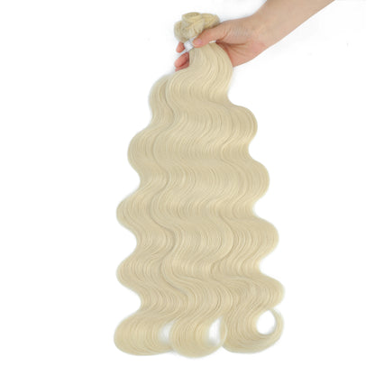 Gladys Body Wave Hair Bundles 26 Inch Soft Long Synthetic Body Wave Hair Weave White Grey  613 Blonde 100g Hair Extensions