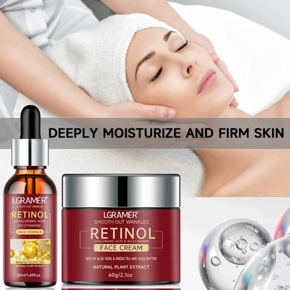 Retinol Serum Combo Face Cream Lifting Firming Repairing Moisturizing Nourishing Cream Brightening Skin Younger Face Skin Care