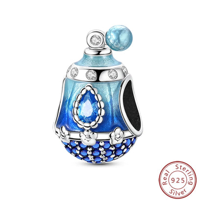 925 Sterling Silver Blue Purple Butterfly Perfume Bottle Starry Sky Hot Air Balloon Charms Beads Fit DIY S925 Bracelets Jewelry