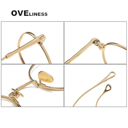 Pure Titanium Glasses Frame men Women Vintage Round Brand Design Eyeglasses Frame male New Titan Eyewear High Quality spectacles