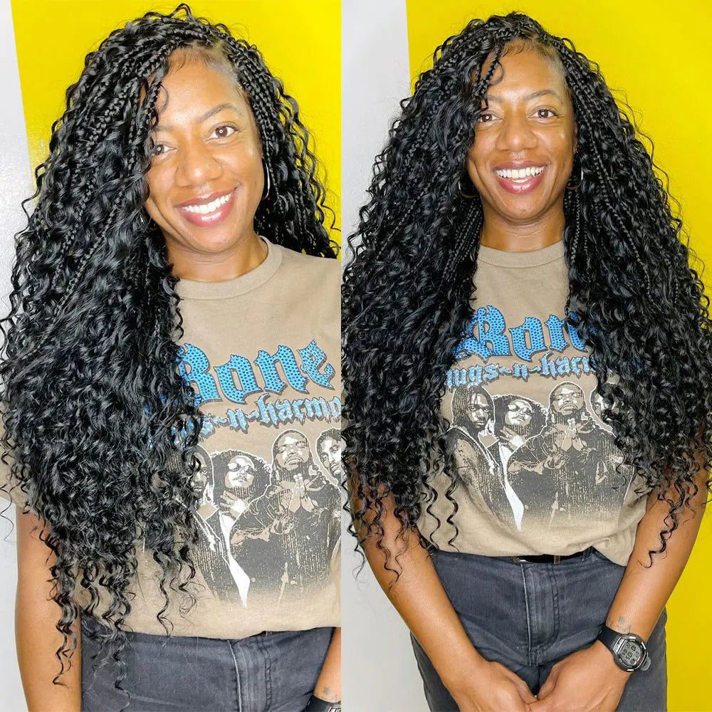 Alibele Hair Bulk Hair For Braiding 100% Real Human Hair Deep Curly Hair For Boho Braids 12A Grade Hair 95g-105g Natural Color