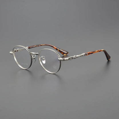 Eyeglass Frame For Women Reading Glasses Designer Luxury Brand Prescription Fashion Titanium Men Retro Round Optical Eyewear