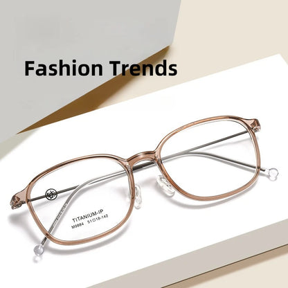 FIRADA 2025 Fashionable Comfortable Glasses Retro Ultra Light Titanium Optical Prescription Eyeglasses Frames For Women 9884-C
