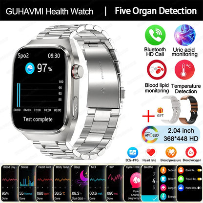 New Micro Physical Examination Five Organ Health Smartwatch Blood Pressure Uric Acid Body Fat Watches Bluetooth Call Smart Watch