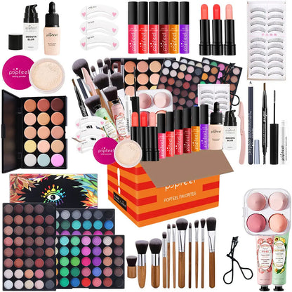 Makeup Full Set Full Complete Makeup Kit Gift For Girls Women Eye shadows Lipsticks Eyeliner Face Glamour Look Easy To Use.