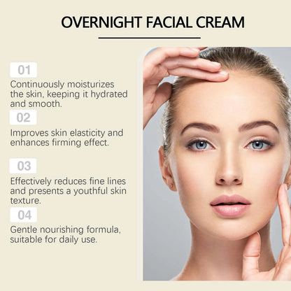 Pine Hydrating Face Night Cream Hyaluronic Acid Retinol Moisturizer Skincare Brightening Restore Tighten Overnight Facial Cream