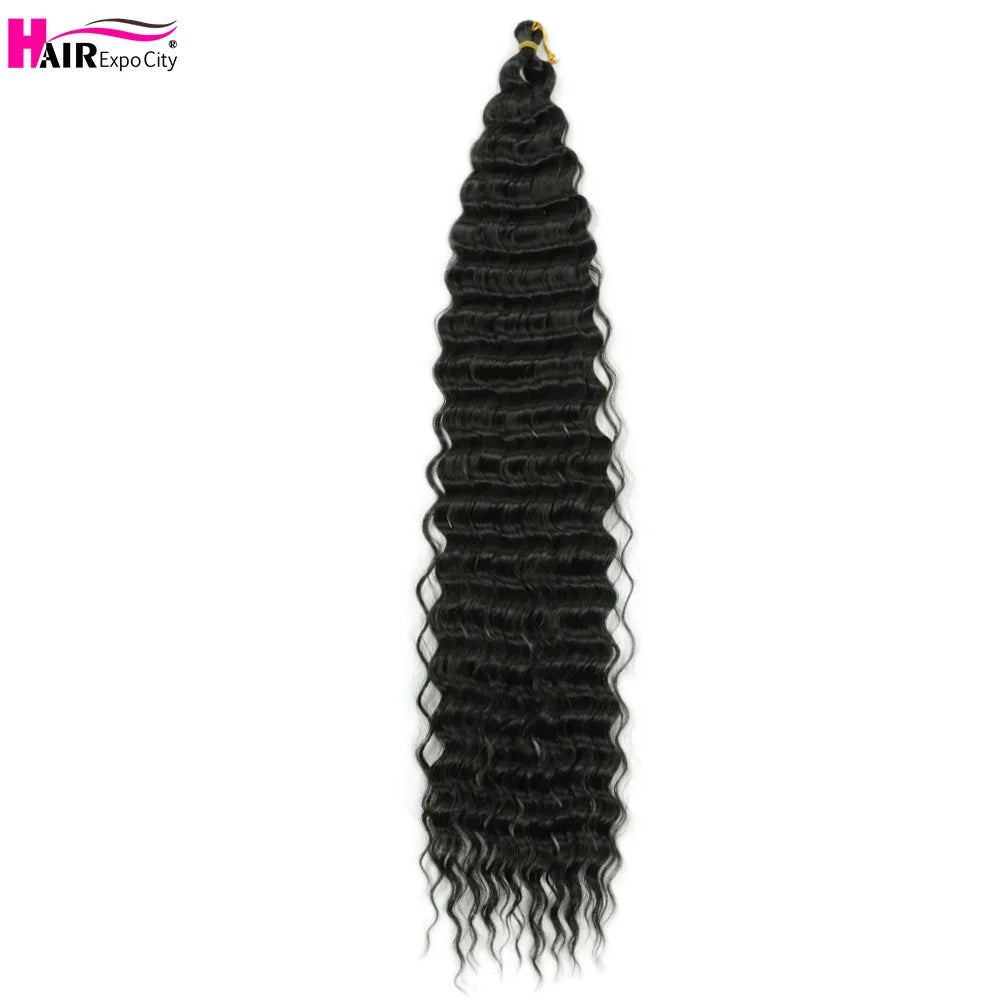 Ocean Wave Crochet Hair Extensions 30Inch Synthetic Deep Twist Curly Crochet Braids Soft Bohemian Water Wave Braid Hair