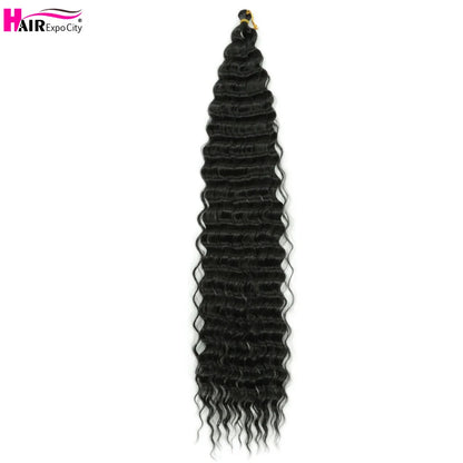 Ocean Wave Crochet Hair Extensions 30Inch Synthetic Deep Twist Curly Crochet Braids Soft Bohemian Water Wave Braid Hair