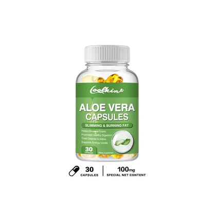 Natural Aloe Vera Extract Capsules, Non-GMO, Dietary Supplement