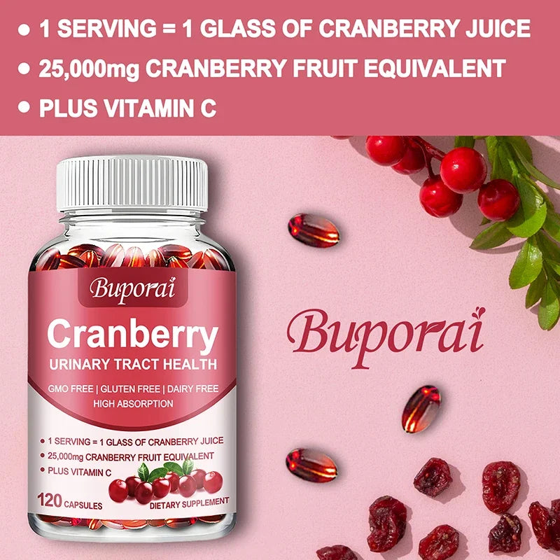 Cranberry Capsules - Supports Cardiovascular Health, Enhances Immunity, Supports Urinary Tract Health
