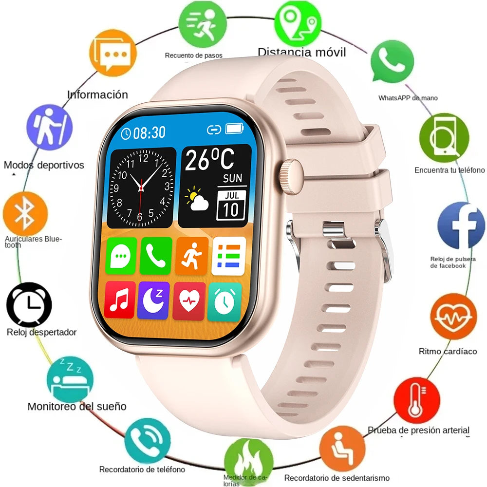 2025 Smart Watch For Women Full Touch Screen Bluetooth Call Waterproof Watches Sport Fitness Tracker Smartwatch Lady Reloj Mujer