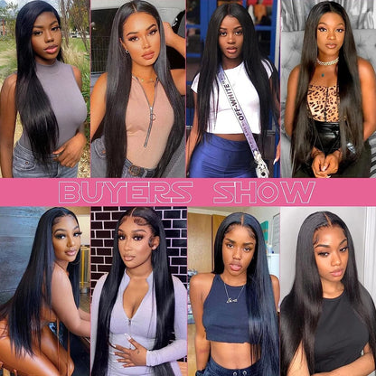 Wear And Go Glueless HD Transparent Wigs Human Hair Lace Frontal Brazilian Straight Ready To Wear 13X4 Lace Frontal Wig 32Inch