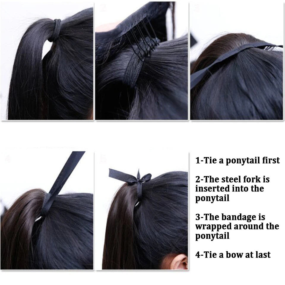 14 Inch Wavy Long Curly Hair Strap-type Pear Flower Curly Wig Ponytail Female Synthetic Fluffy Natural Shopping Commuting Wear