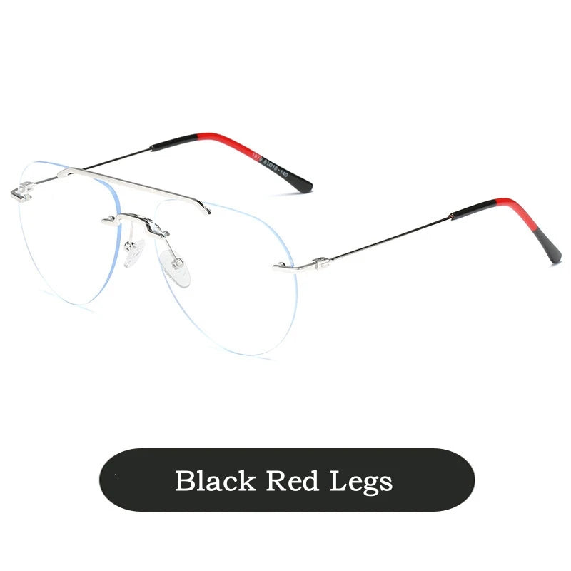 YIMARUILI Fashion Ultralight Pilot Men's Rimless Glasses Retro Trend Big Size Optical Prescription Eyeglasses Frame Women 1870