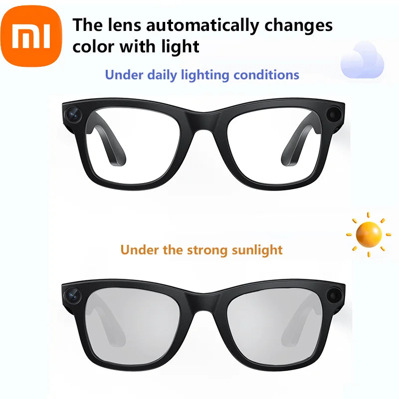 Xiaomi 8K HD AI Smart Camera Glasses With Long-lasting Battery Voice Assistant Control Calling Music Outdoor Photo-grey Glasses