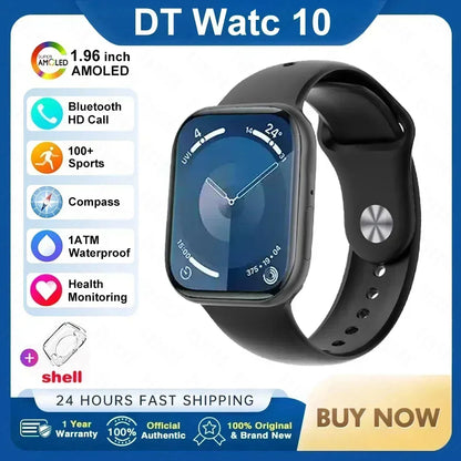 2025New For Apple DT Watch 10 Smart Watch Men HD AMOLED 32GB Memory Music 3D Surround Bluetooth Call Waterproof Smartwatch Woman
