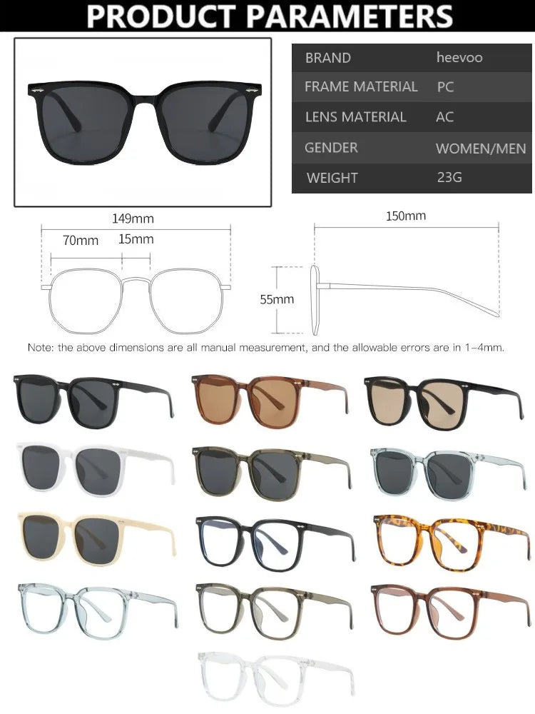 New Vintage Rectangle Glaases Frame Men Women Brand Designer Square Sunglasses Frame Fashion Luxury Sun Glasses Oculus UV400