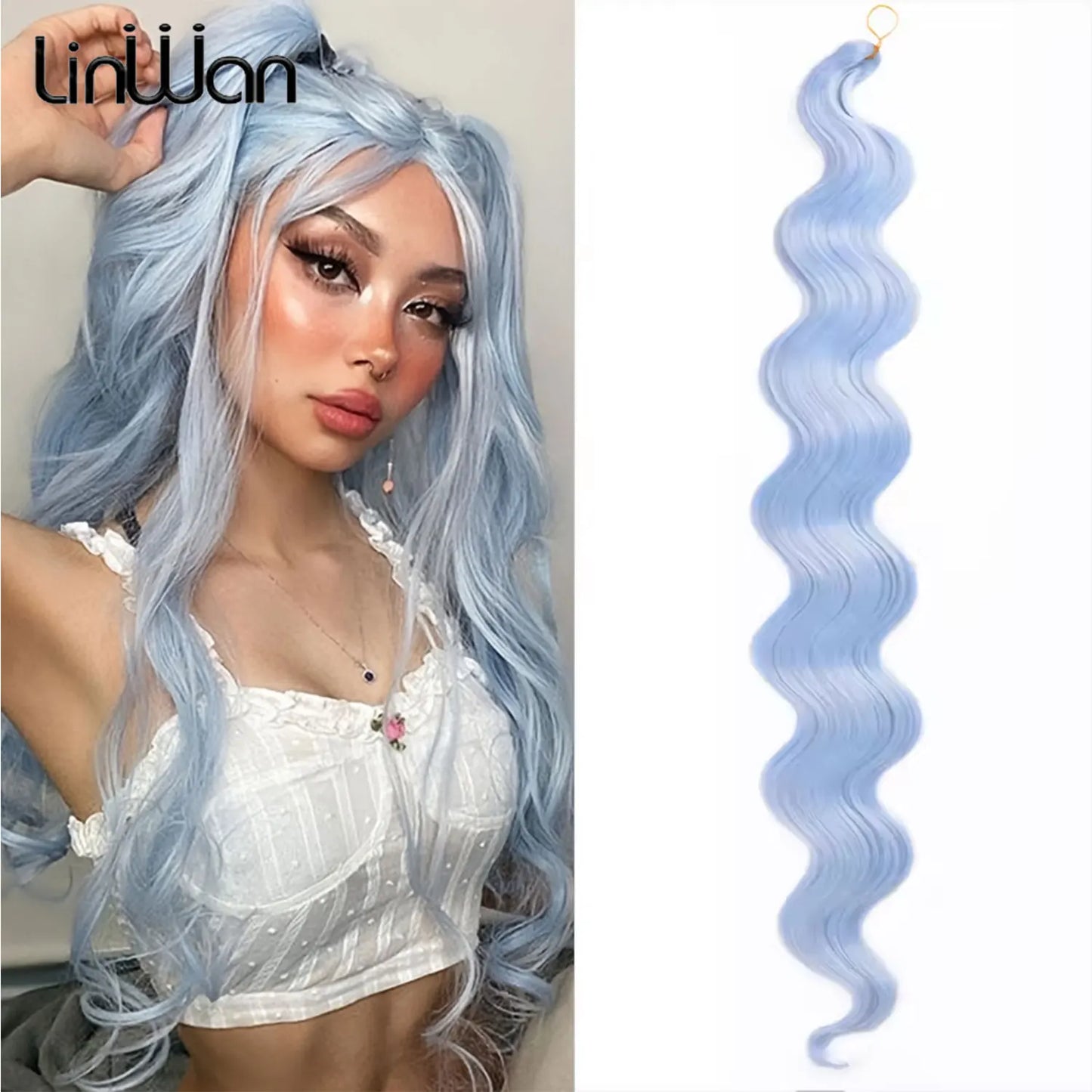 Long Deep Wave Braiding Hair 28 Inch Ocean Wave Crochet Hair Synthetic Deep Curly Crochet Hair Extensions For Black Women