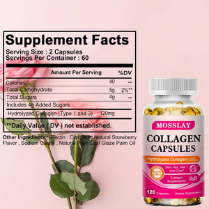 Collagen Capsules with Hyaluronic Acid and Vitamin C Complex, Skin Whitening Supplement
