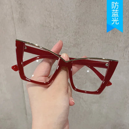Butterfly Shape Woman Eyeglasses European American Stylish Glasses Frame Blue Light Blocking Women's Glasses