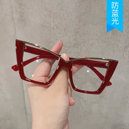 Butterfly Shape Woman Eyeglasses European American Stylish Glasses Frame Blue Light Blocking Women's Glasses