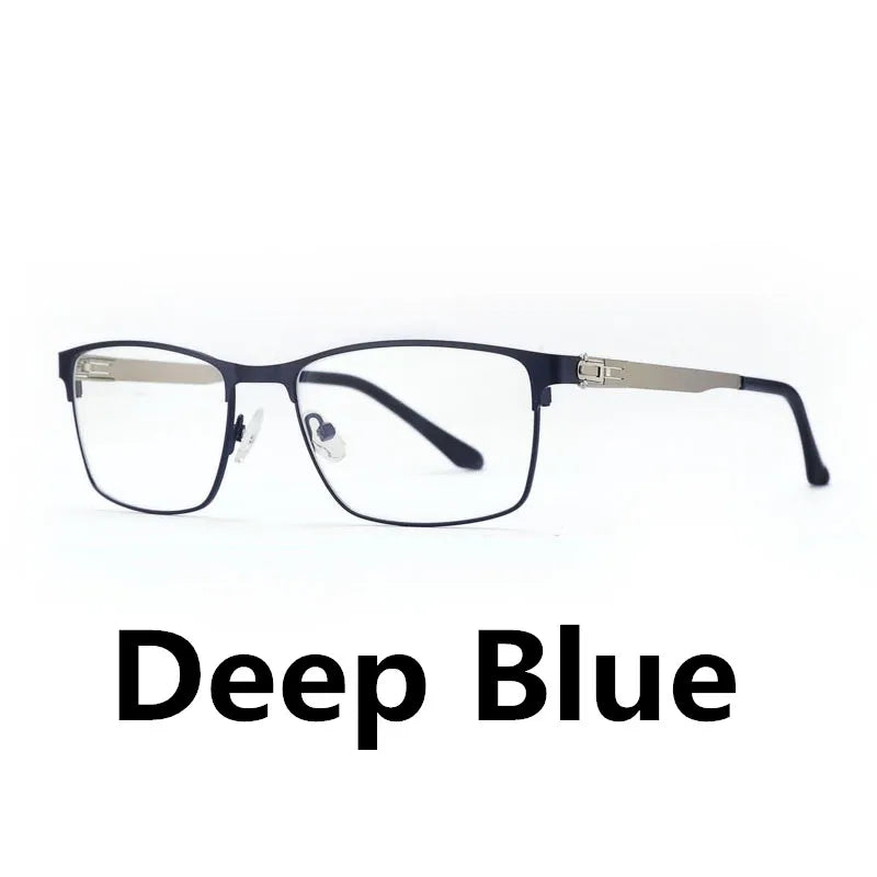 Optical Men Titanium Alloy Eyeglasses Frames for Men Eyewear Flexible Temples Legs IP Electroplating Alloy Spectacles