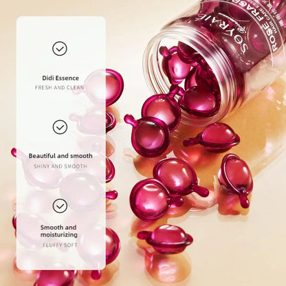 30pcs Rose Fragrance Hair Essential Oil  smooth Shiny Hair Treatment prevent tangling Nourishing Prevent Hair Breakage