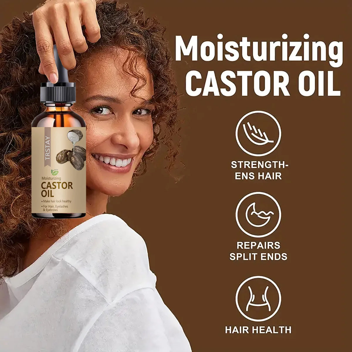 TRSTAY Moisturizing Castor Oil for Hair Eyelids Eyebrows Restores Vitality And Elasticity to Damaged Hair Beauty Health