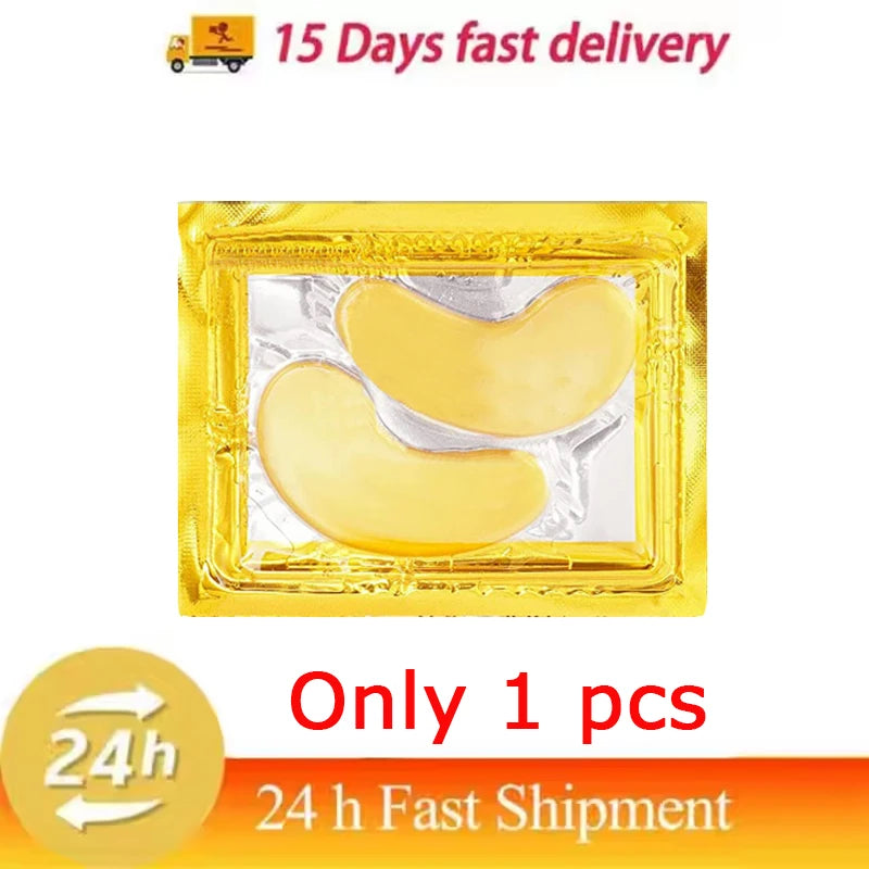 24k Gold Collagen Eye Mask Anti Wrinkle Fade Fine Line Remove Eye Bag Puffiness Dark Circles Fat Granules Moisturizing Skin Care