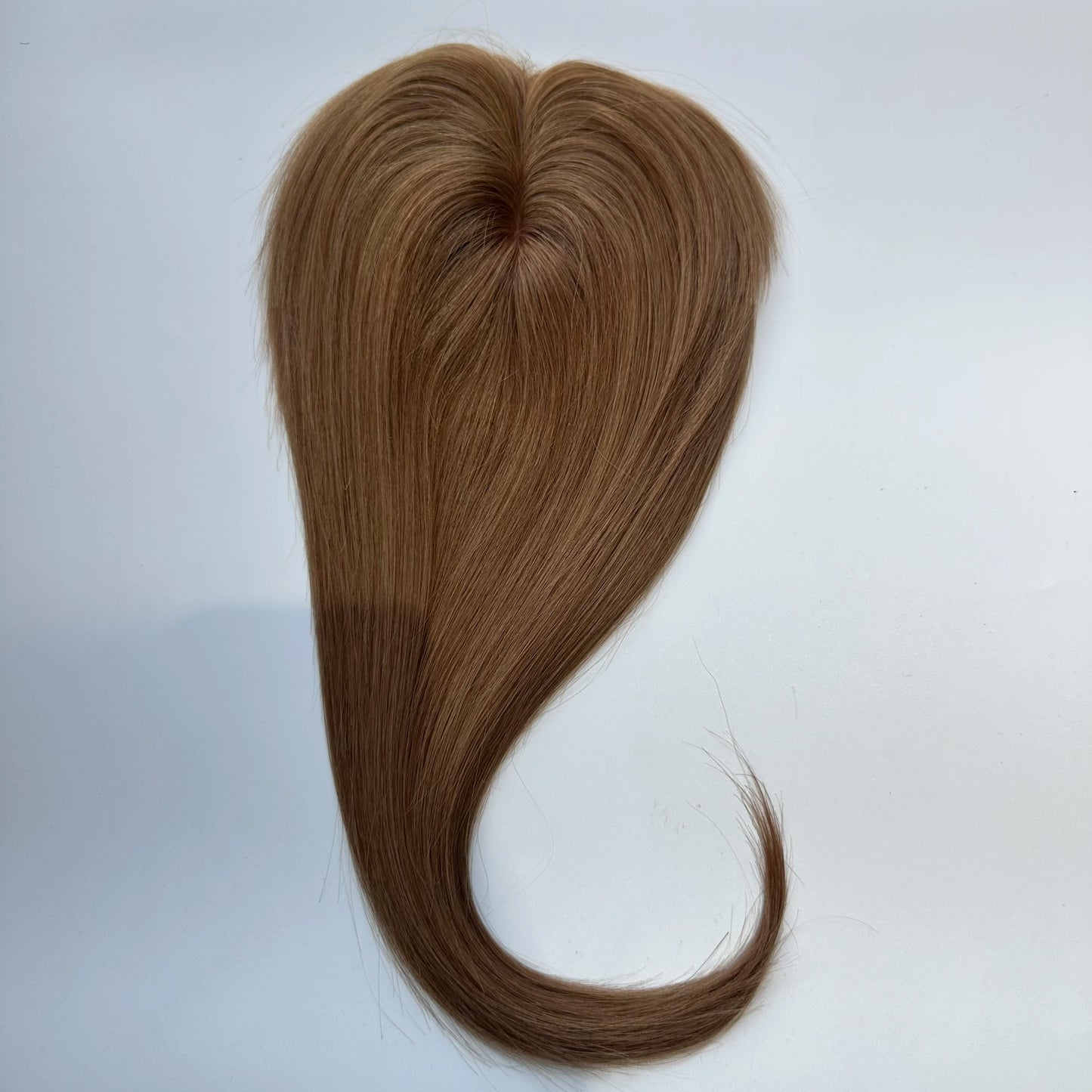 Hair Topper With Bangs Women 100% Human Hair Wigs Clip In Hairpieces Blonde Natural Straight Hair Topper Silk Base 35cm