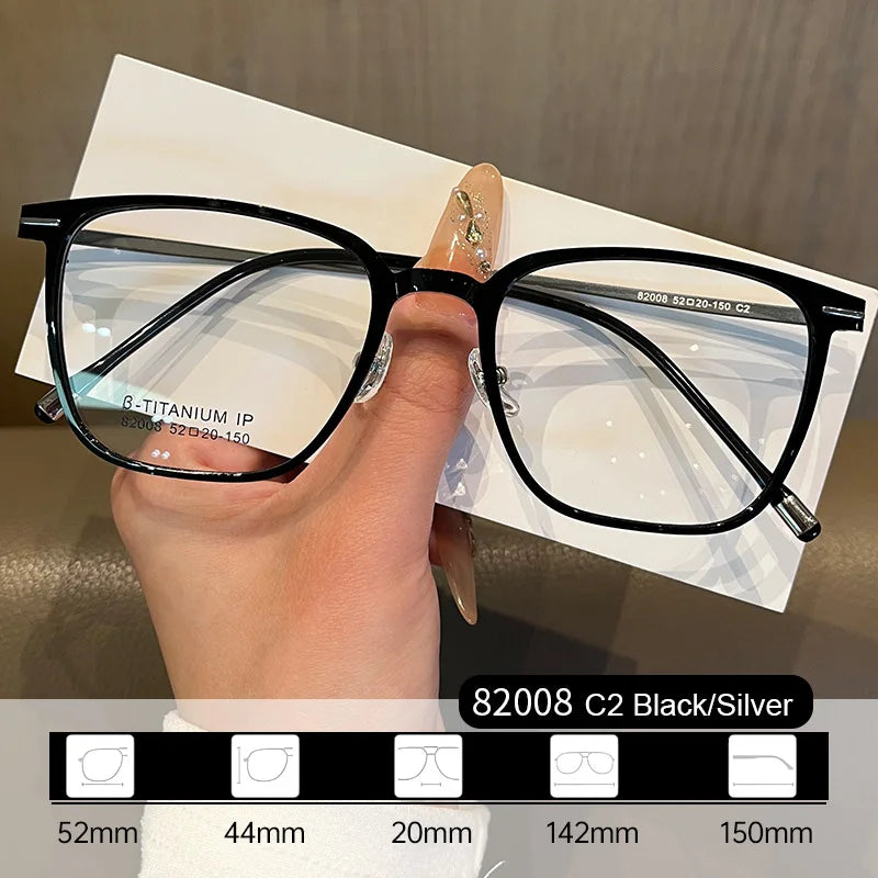 Ultralight TR90 β-Titanium Square Optical Frame for Women Flexible Anti-Slip Plastic Glasses for Daily Wear & Business Casual