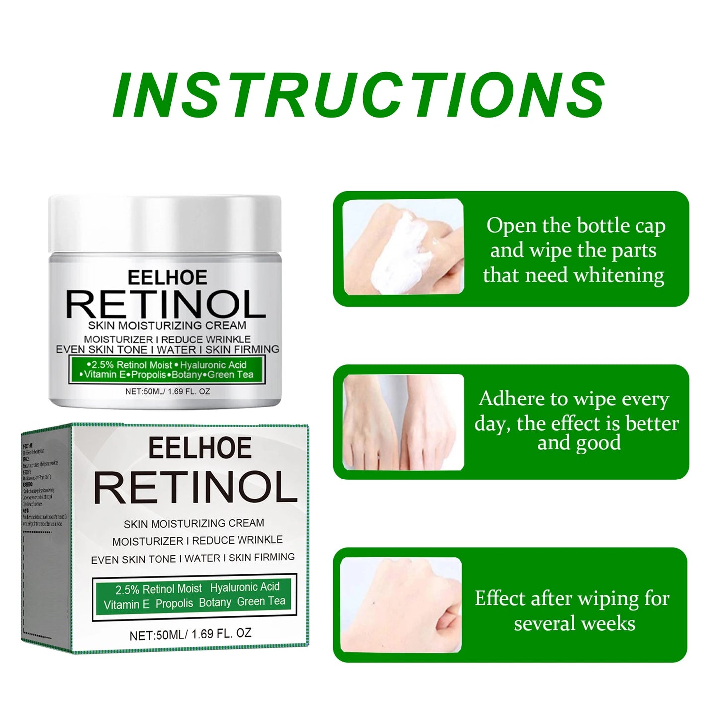 Retinol Whitening Cream for Dark Skin Knee Buttocks Underarm Butt Inner Brightening Private Part Remove Melanin Bleaching Cream