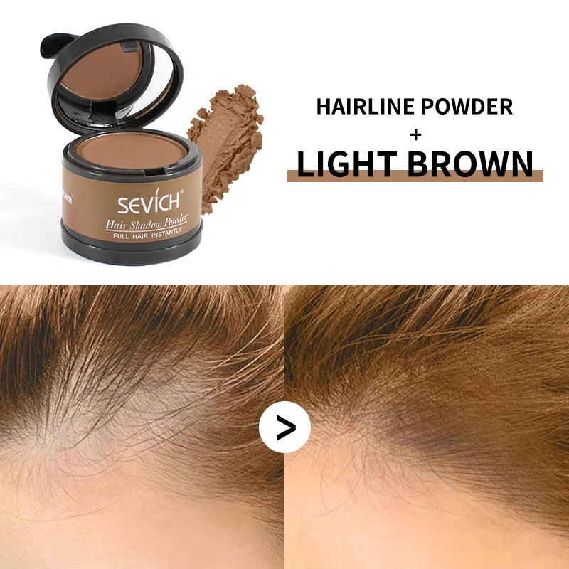 Sevich Waterproof Hair Line Powder 4g Natural Instant Hairline Shadow Powder Black Root Cover Up Forehead Hair Makeup Concealer