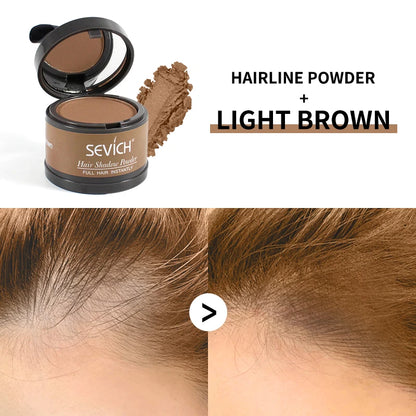 Sevich Waterproof Hair Line Powder 4g Natural Instant Hairline Shadow Powder Black Root Cover Up Forehead Hair Makeup Concealer