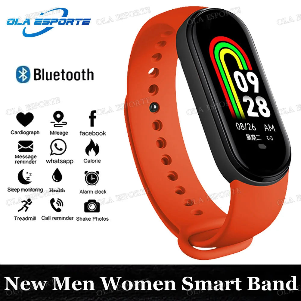 Sports Smart Watch Music Control Fitness Calorie Track Bracelet Phone Information Remind Steps Bluetooth Smart Watches M8 Band