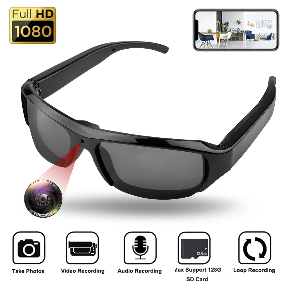 Portable 1080P HD Mini Glasses Camera Video Recorder Wearable Sunglasses Camera Outdoor Sports DV DVR Surveillance Camcorder