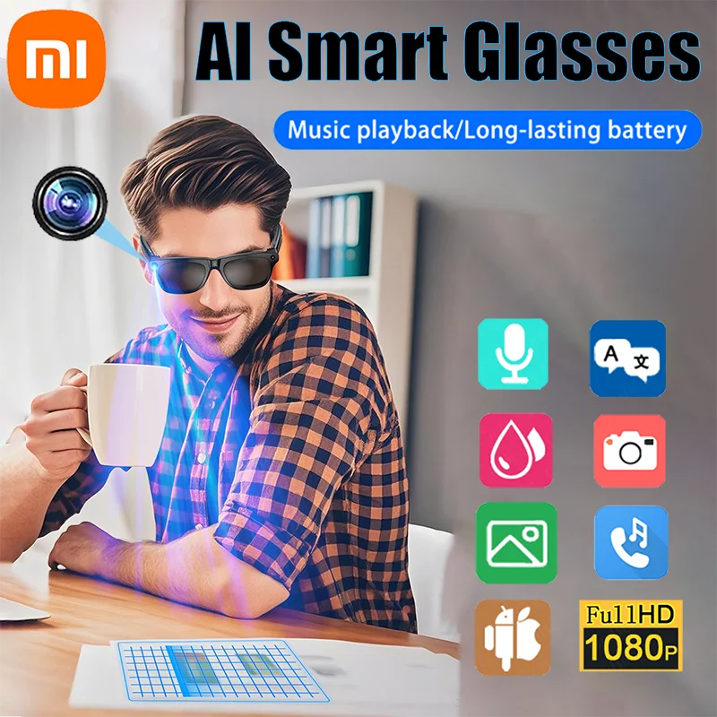 Xiaomi Fashion AI 100MP Camera Smart Glasses Waterproof Bluetooth Call Playing Music Smart Glasses Identify Pictures Use ChatGPT