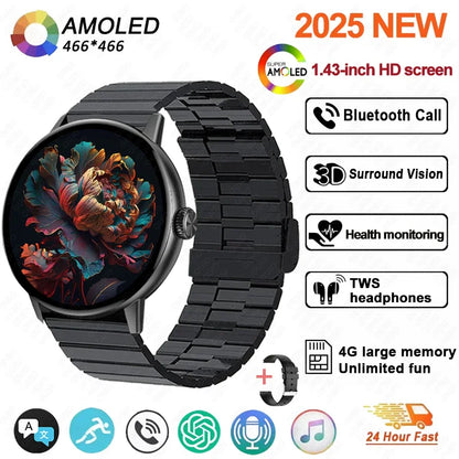 New 3D Surround Vision Smart Watch Built-in App 4GB large Memory Built-in photo album TWS Headphone IP68 Waterproof Smart Watch