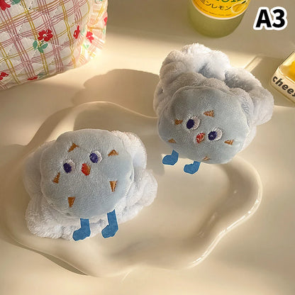 1pc Spa Headband Wristband For Washing Face Fleece Skincare Toast Hair Band Wrist Cuffs For Women Girls Makeup