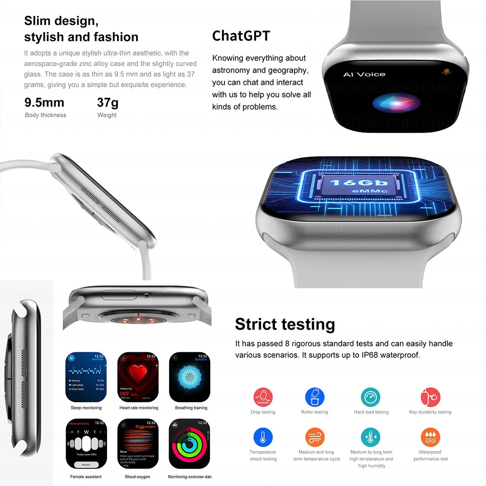 2025 For IOS GPS NFC Watch 10 Smart Watch Men HD AMOLED Memory Music 3D Surround Bluetooth Call Waterproof Smartwatch Woman