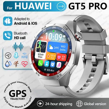 2025 For Huawei GT5 Pro Smartwatches Men HD AMOLED Screen GPS trajectory Health Monitor BT Call 1.52" Fitness Smartwatches IP68