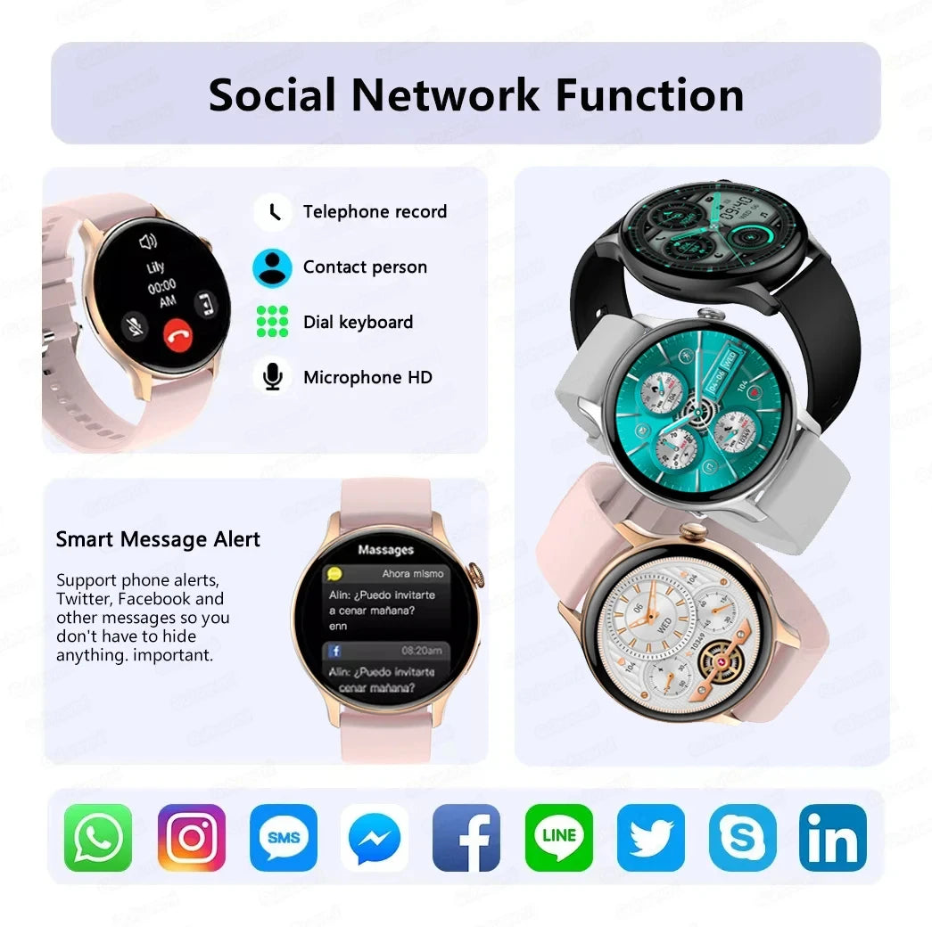 2024 New NFC Smart Watch Women 1.43 Inch AMOLED 466*466 HD Screen Always Display Sport Watch Women Bluetooth Call GPS Smartwatch