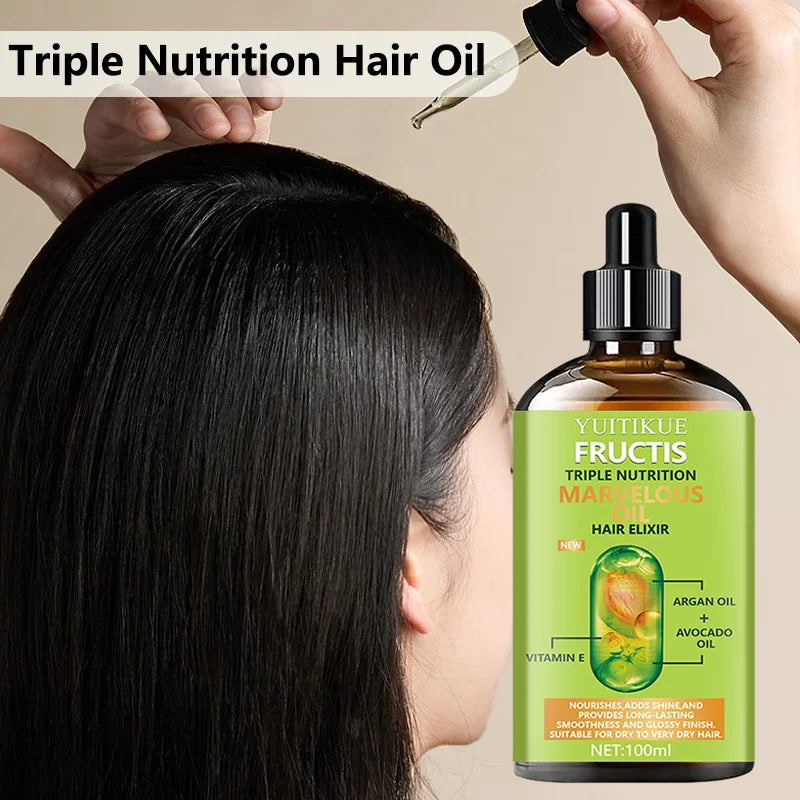 YUITIKEU Hair Oil enhances shine and provides long-lasting smoothness and gloss effect. Suitable for dry to very dry hair.